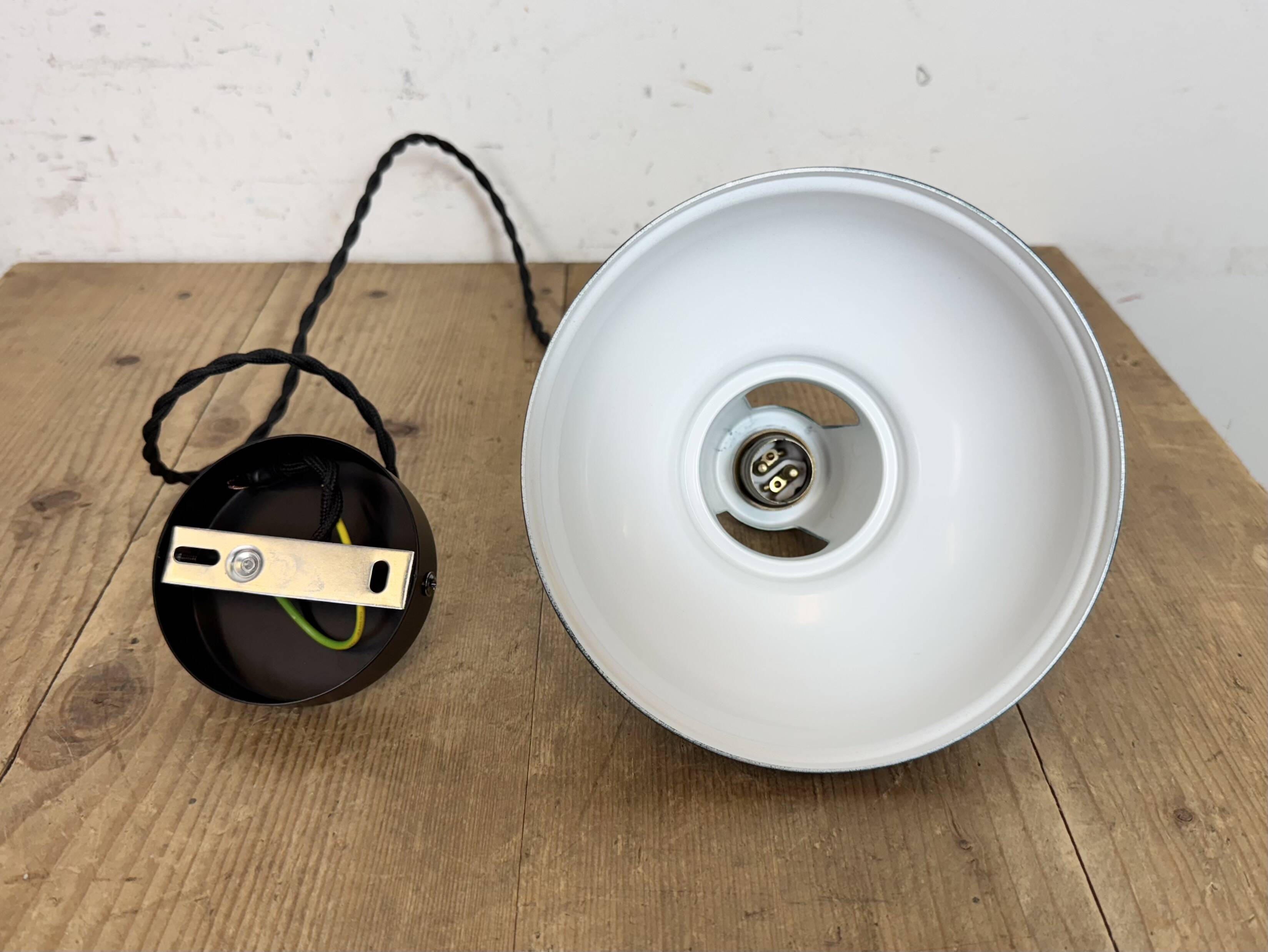 Vintage Industrial Green Painted Ceiling Lamp, 2000s