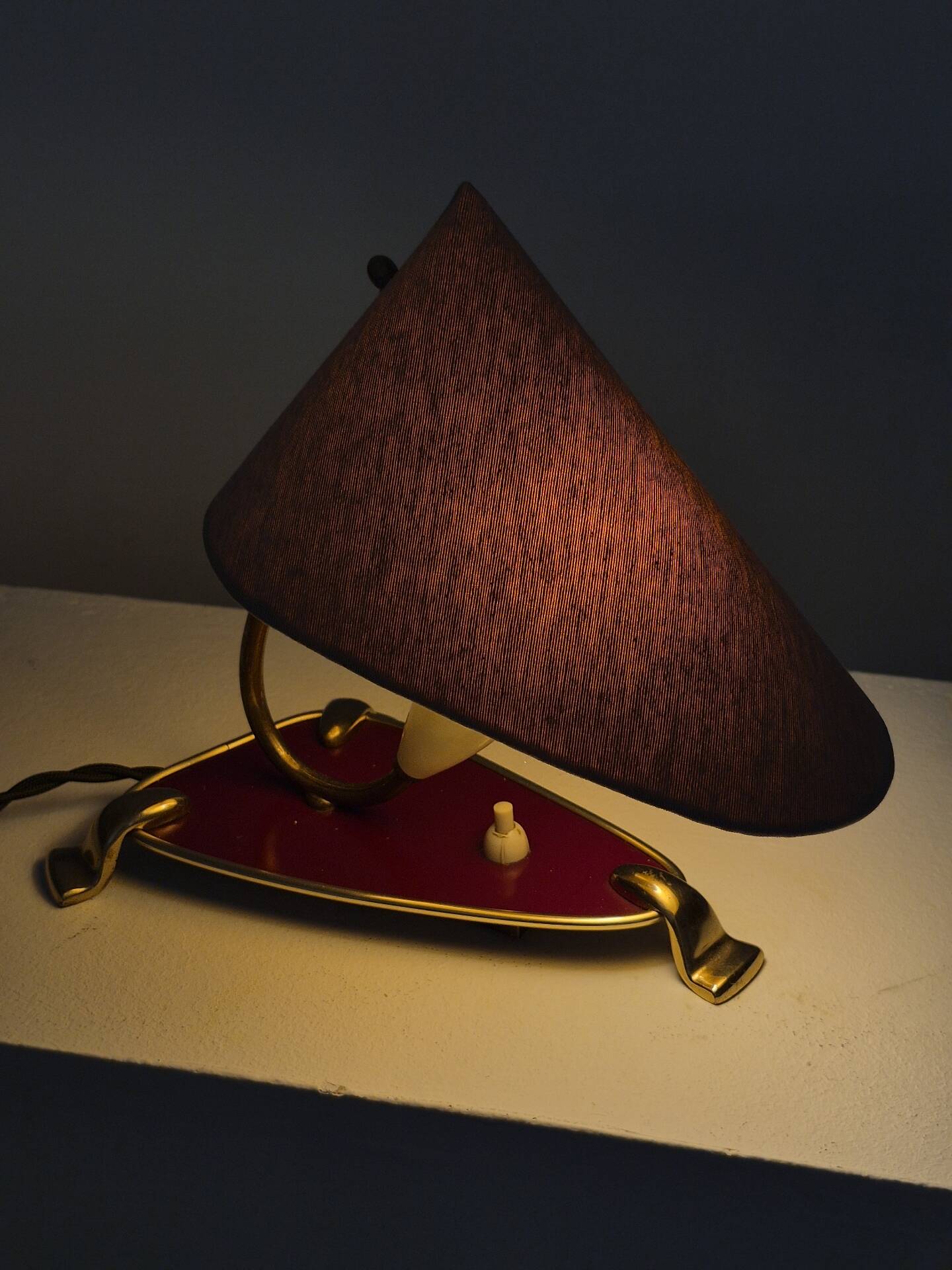 Pair of vintage brass wall or table lamps from the 1950s.