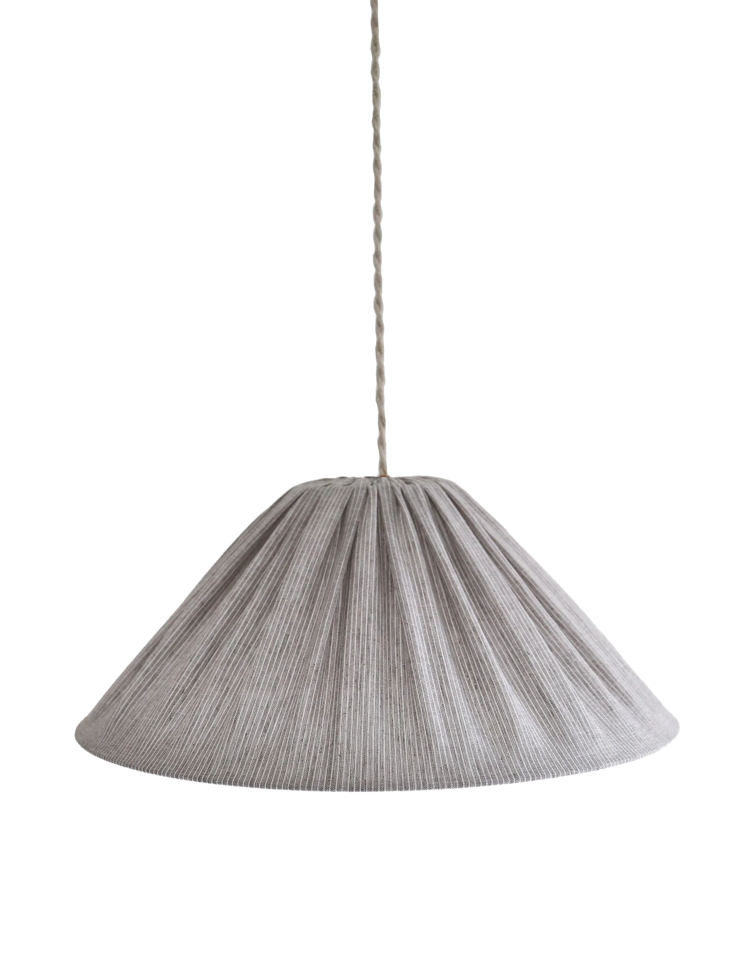 Suspension en lin et coton plissé "Malala" fines rayures classic grey