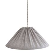 "Malala" pleated linen and cotton suspension with fine classic grey stripes.