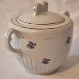 Covered sugar bowl half-porcelain Lunéville Keller and Guerin A587