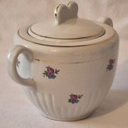 Covered sugar bowl half-porcelain Lunéville Keller and Guerin A587