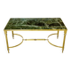 Table basse mid-century en marbre vert et laiton, 1960s