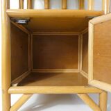 Vintage rattan bedside table