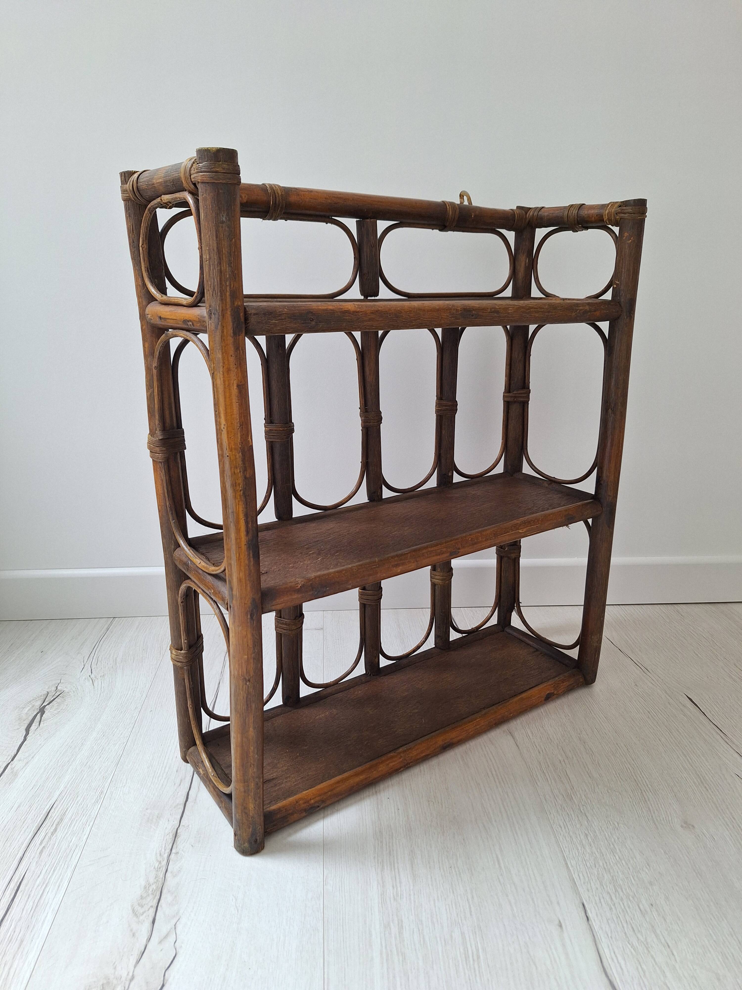 Vintage rattan shelf