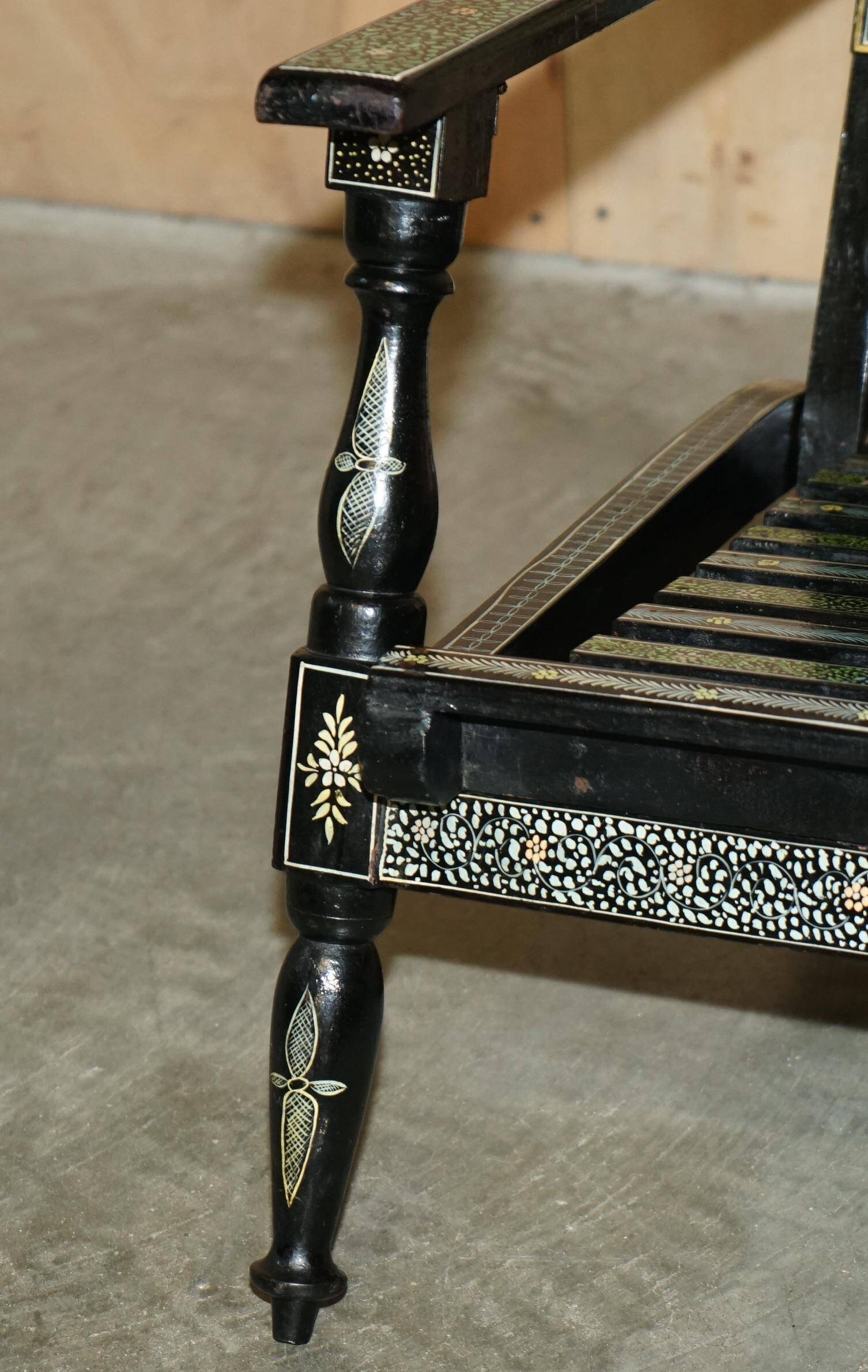Vintage Anglo-Indian folding chair hand-painted.
