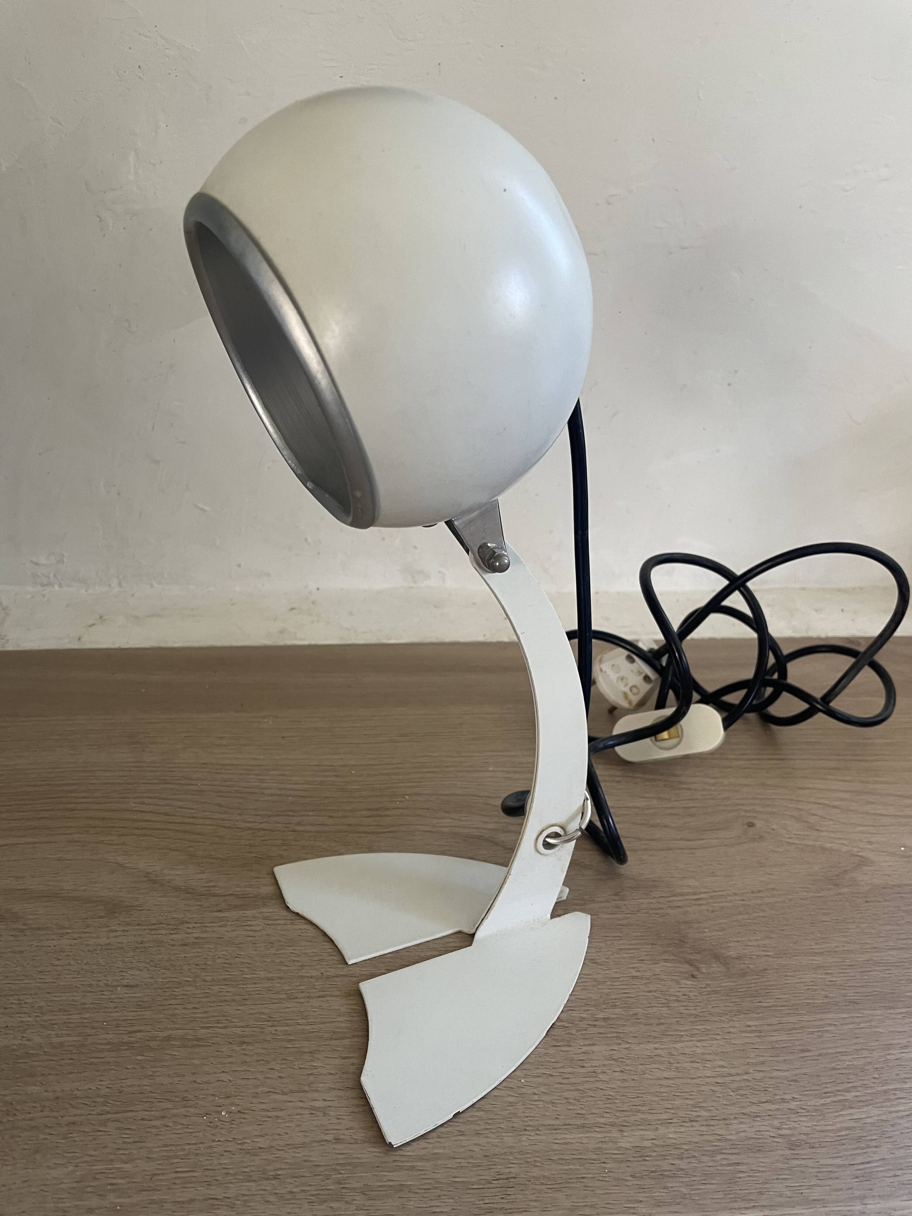 Adjustable eye ball lamp, Italian design from the 1970s.