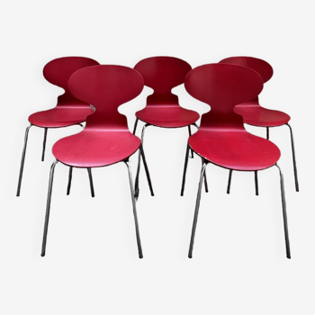 Set of 5 ant chairs by Arne Jacobsen by Fritz Hansen