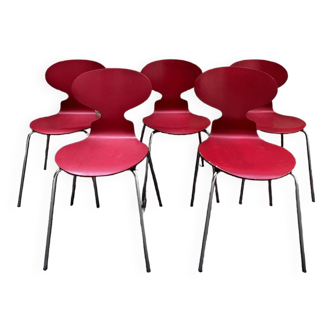 Lot de 5 chaises fourmi d'Arne Jacobsen par Fritz Hansen