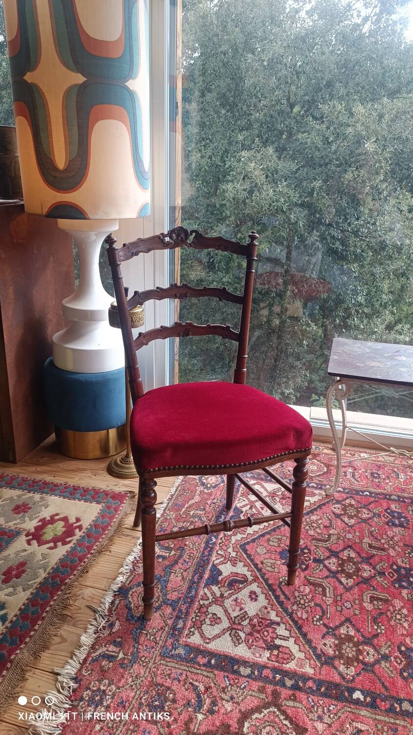 Rare chaise de chambre Napoléon III (1870/80), de style anglais