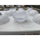 Set of 9 vintage white opaline glass pendants