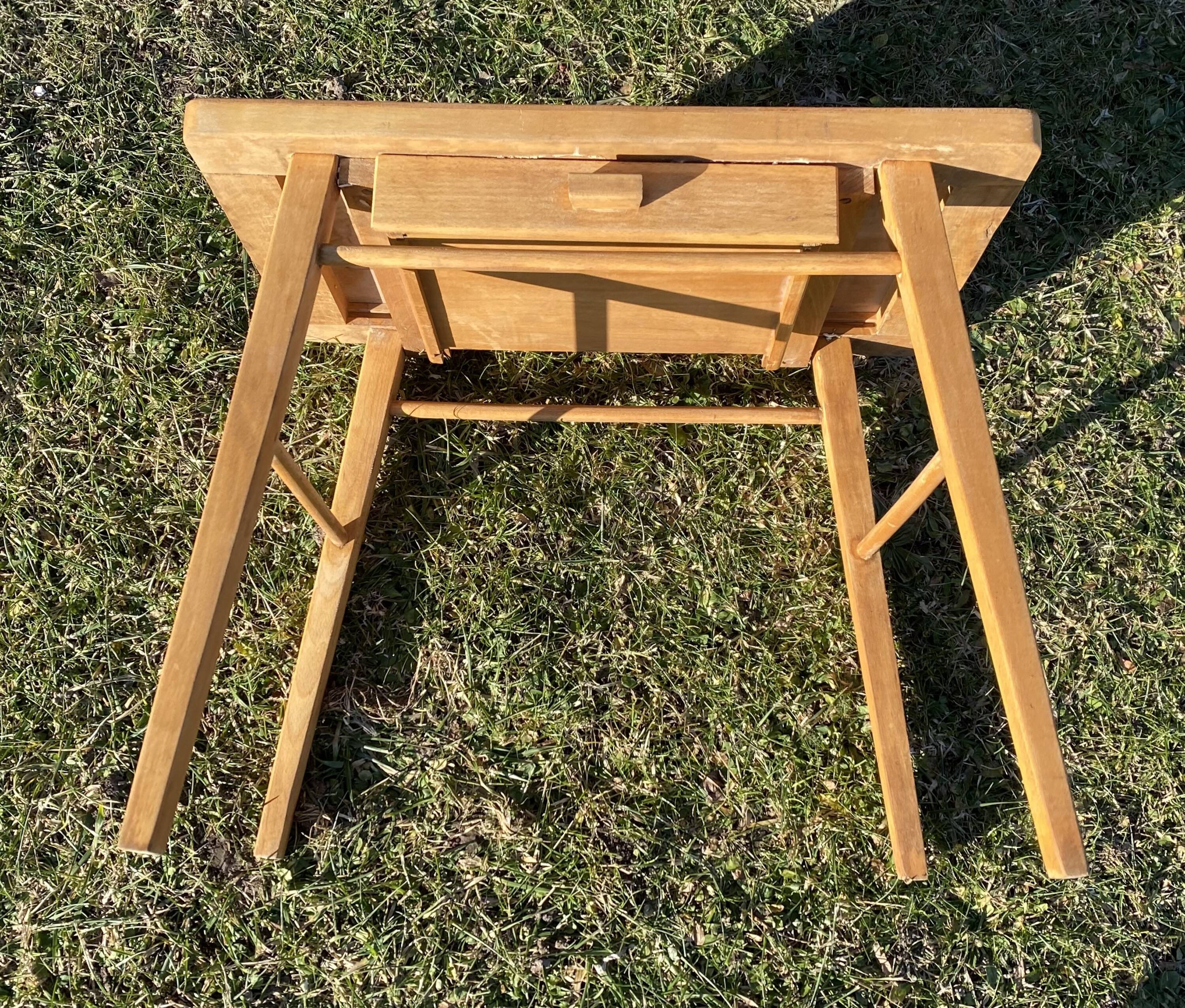 Small telephone table with compass feet, vintage 1960s