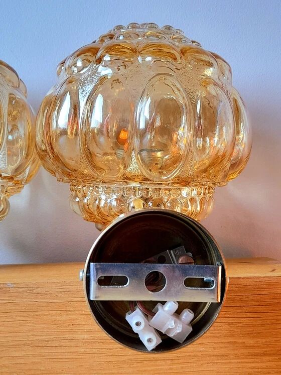 Pair of bubble wall lights by Helena Tynell from the 70s.