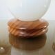 Scandinavian lamp in pine and white opaline, 1980