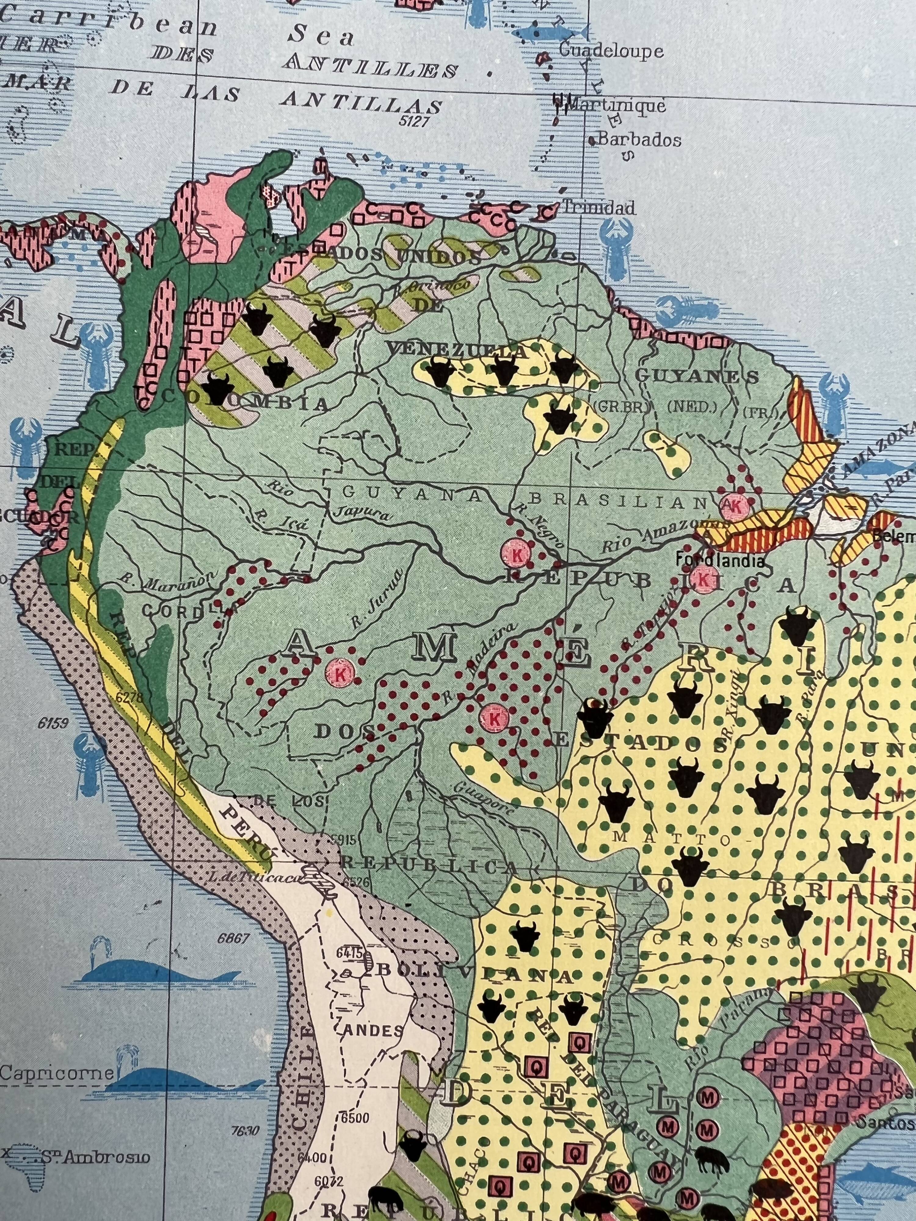 Old Agricultural Map of the New World & Map of Climates | Amériq