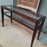 Contemporary console in varnished wood