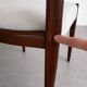 Set of 4 Scandinavian chairs in teak and fabric.