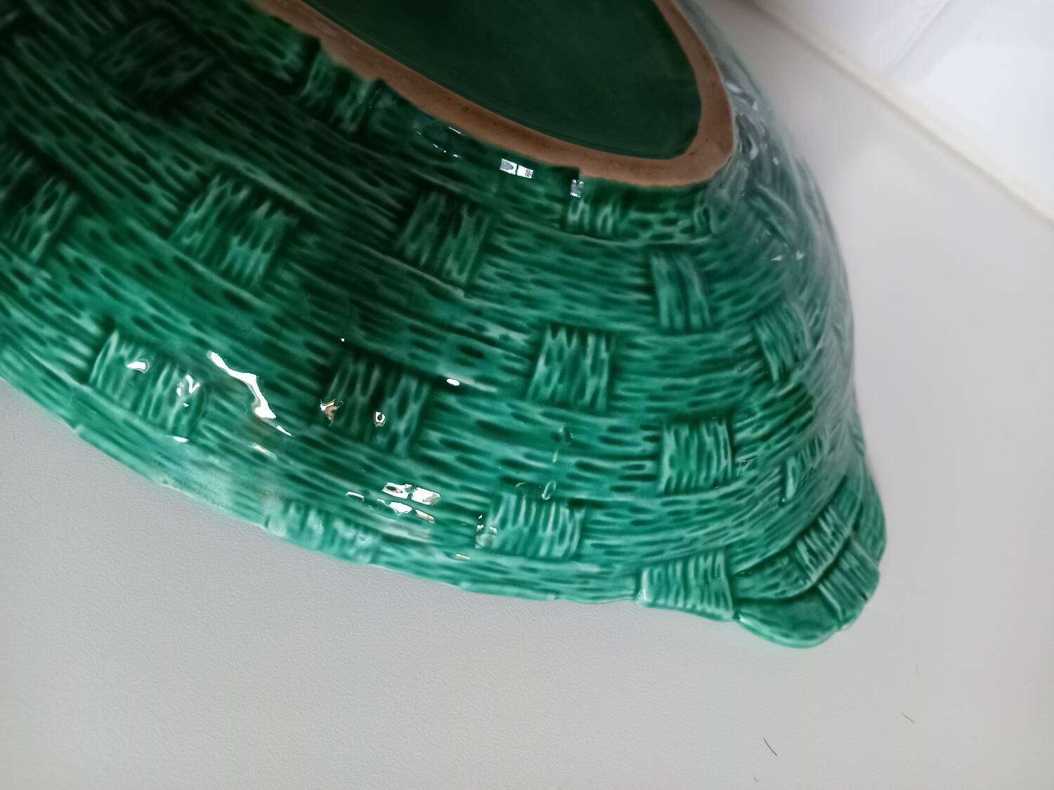 Digoin-Sarrguemine green earthenware dish