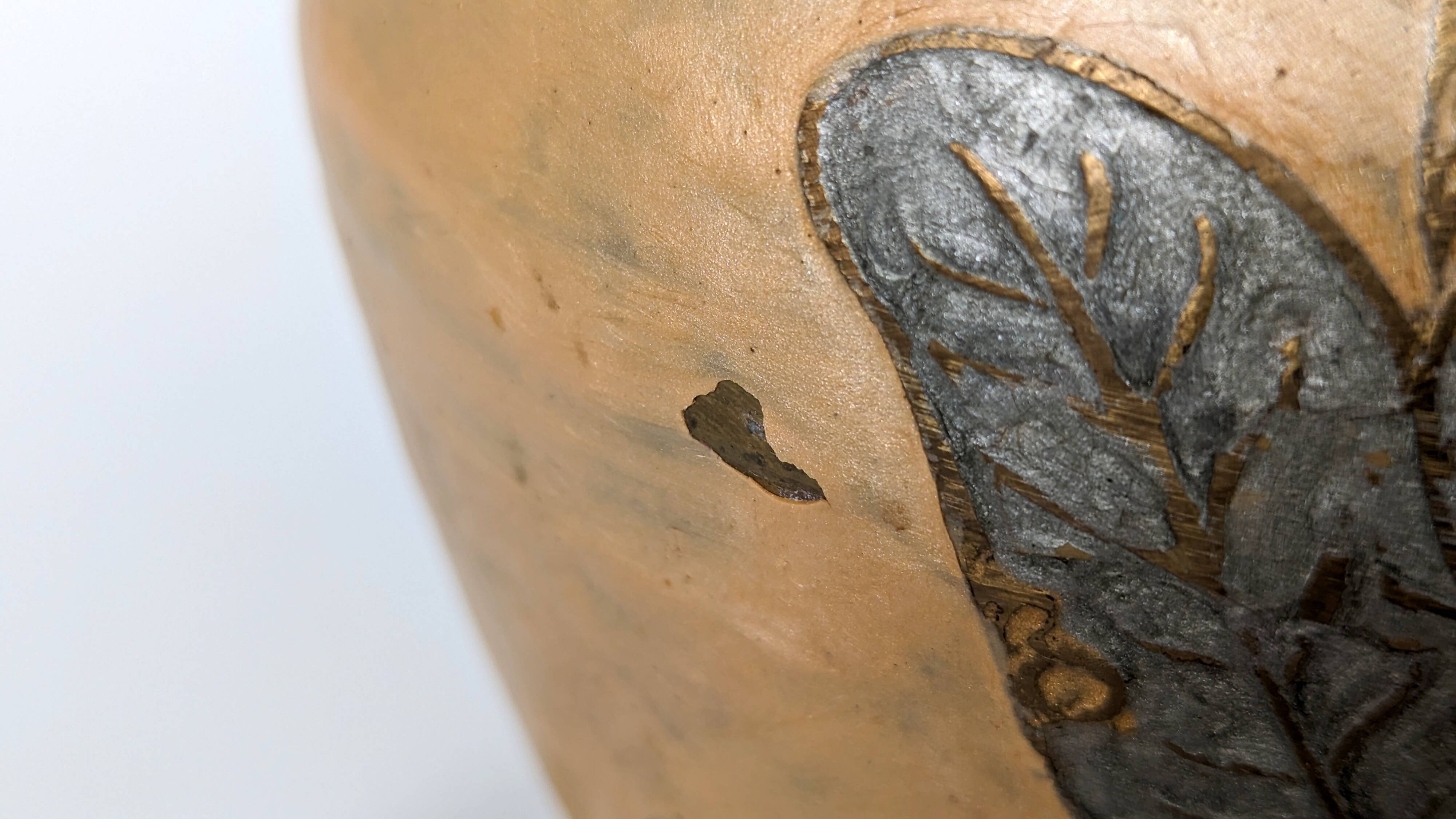 Pitcher, Hand painted brass jug