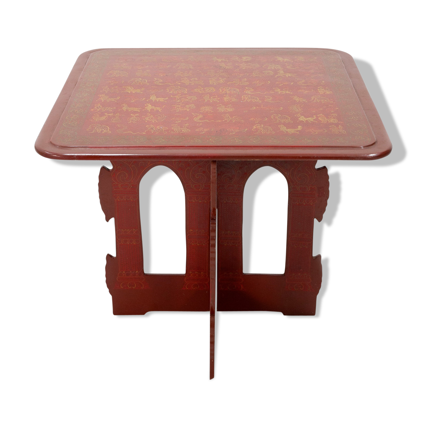 Vintage Burmese Lacquered Side Table