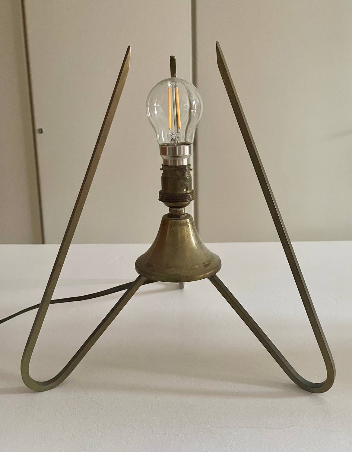 Space age opaline brass lamp from the 60s