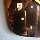 Vintage formica silent rectangular wall clock "Electric golden black"