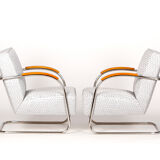 Tubular Steel Armchairs from Mücke-Melder 1930s, Set of Two