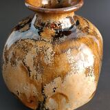 Glazed stoneware vase with signature, mid-20th century.