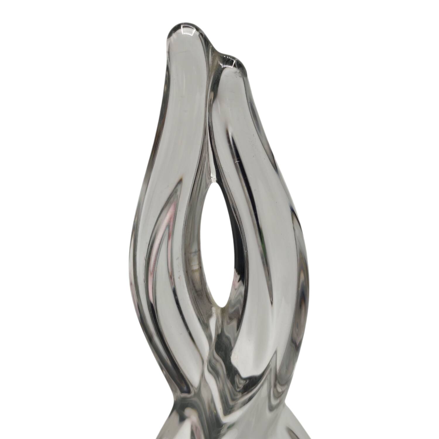 Vintage 1950s Art Deco Style Glass Candelabra - Sculptural Design