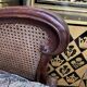 Pair of English mahogany and canning armchairs