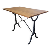 Table bistrot piètement fonte dessus en chêne