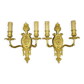 Pair of Louis XVI style Medusa gorgon sconces