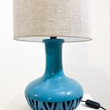 Mid-Century Blue Ceramic Table Lamp