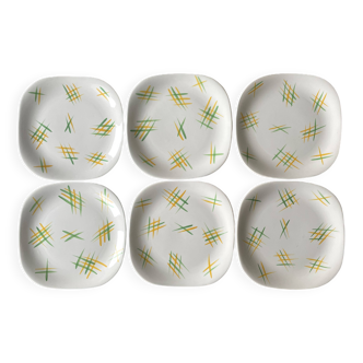 6 large old flat plates in Lunéville earthenware