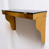 Art deco brass wall console Jean Pascaud