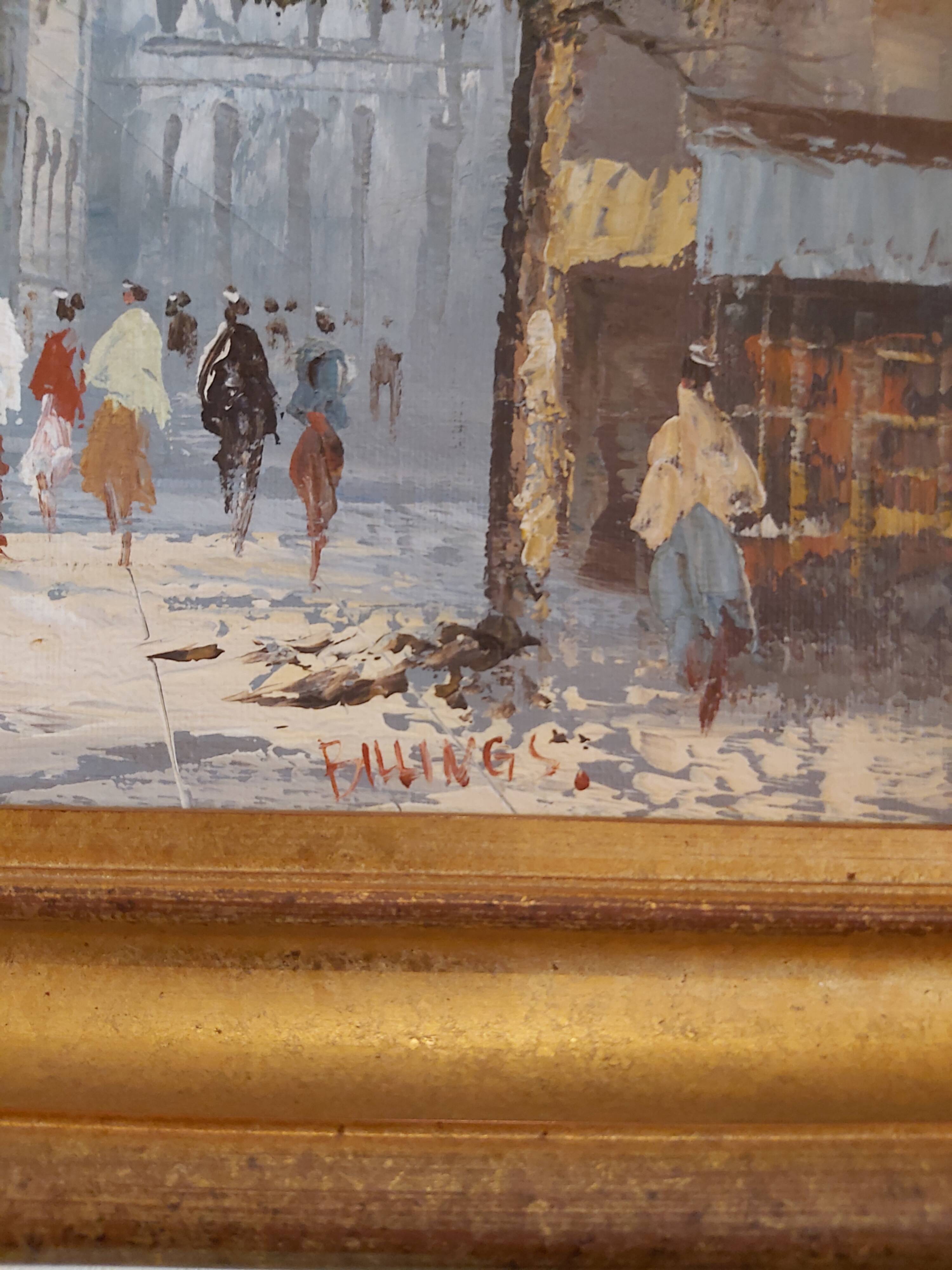 Oil on canvas Paris Montmartre by Billings