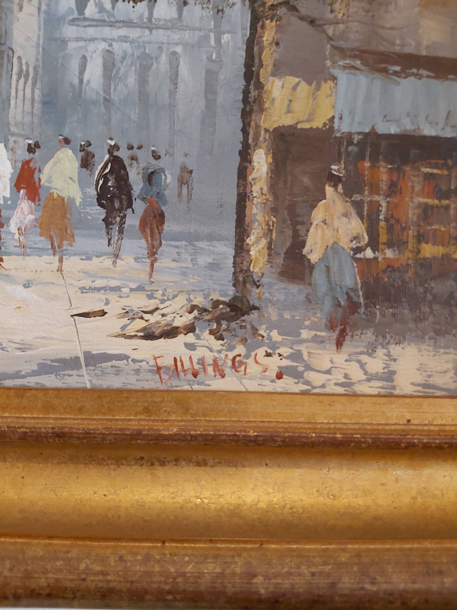 Oil on canvas Paris Montmartre by Billings