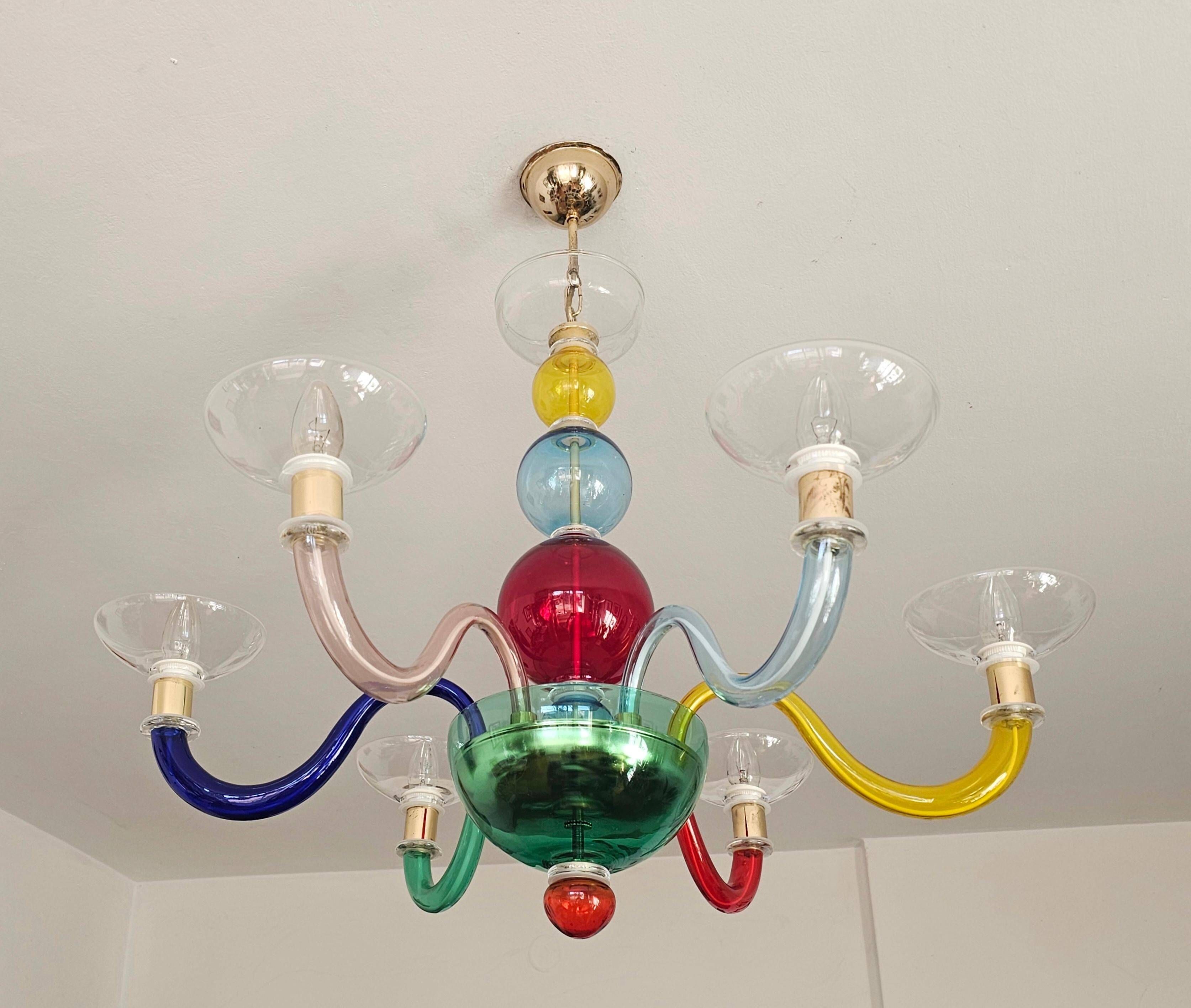 Murano glass chandelier after Gio Ponti, 1970s