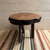 Table basse bois brutaliste