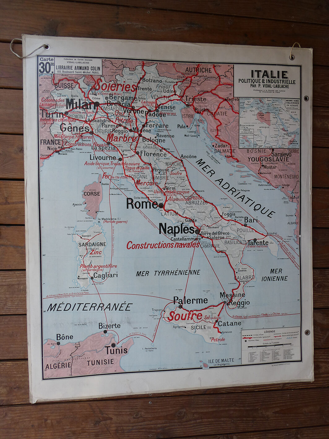 Italy's ancient school map no.30 Vidal Lablache