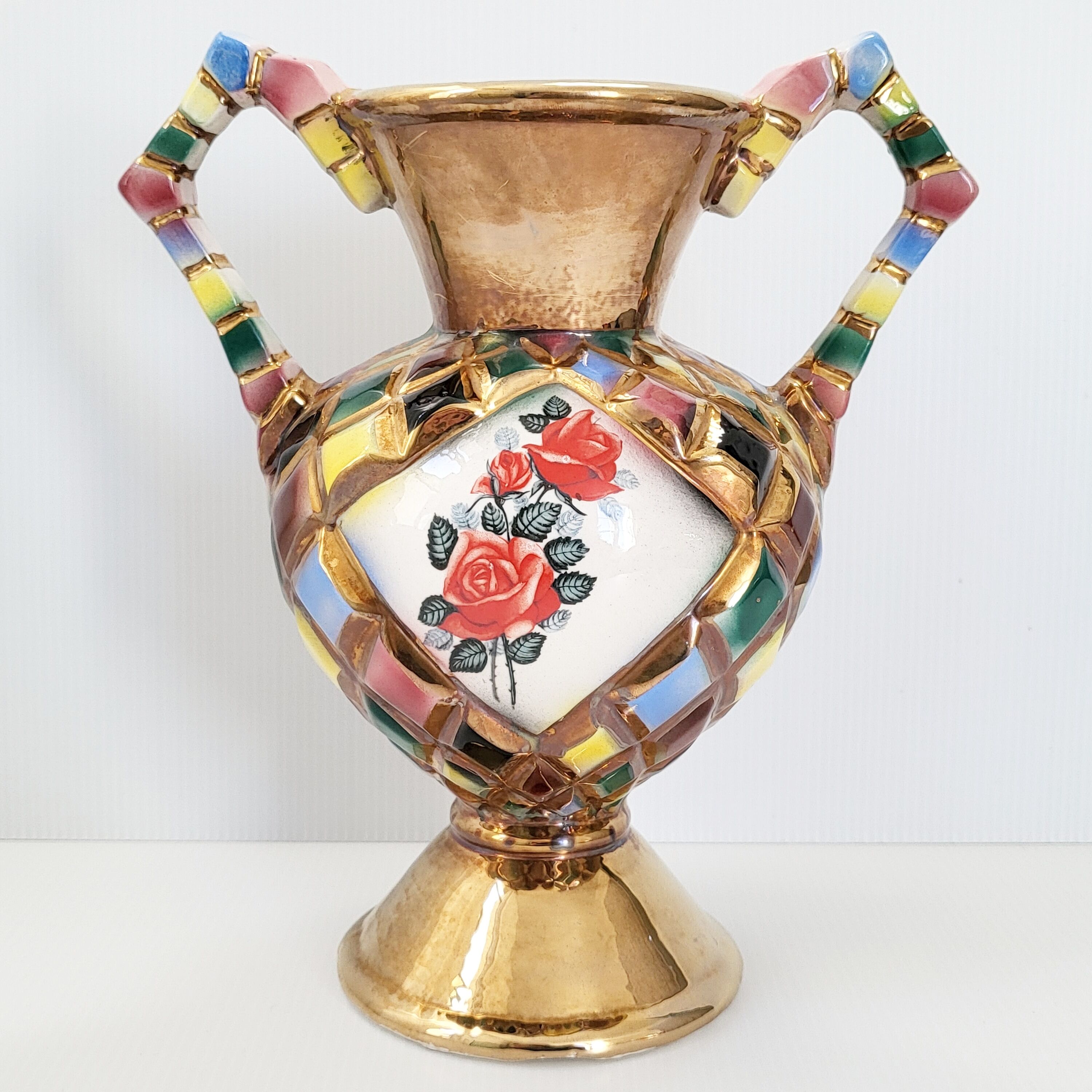 Vintage harlequin vase 1960