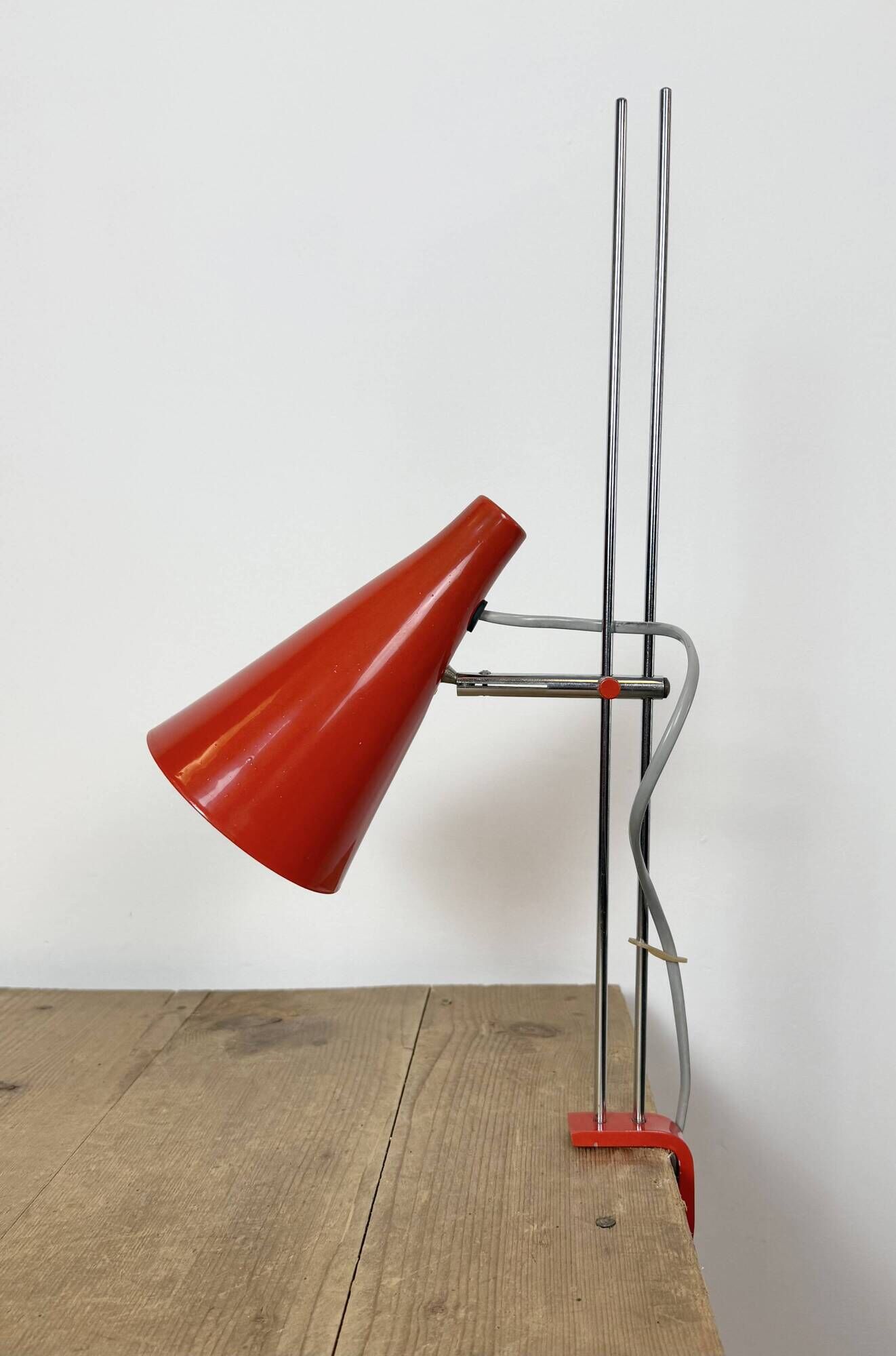Vintage Red Table Lamp by Josef Hůrka for Lidokov, 1960s