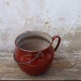 Ancient enamelled pot signed Japy