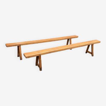 Pair of elm benches