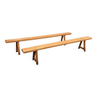 Pair of elm benches