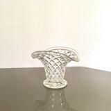 Glass basket vase 50s
