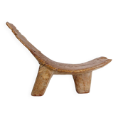 "Lobi" African tripod wooden stool from Burkina Faso