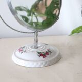 Standing mirror, porcelain base, vintage