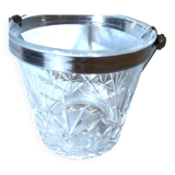Crystal ice bucket with silver metal handle Saint Louis brand