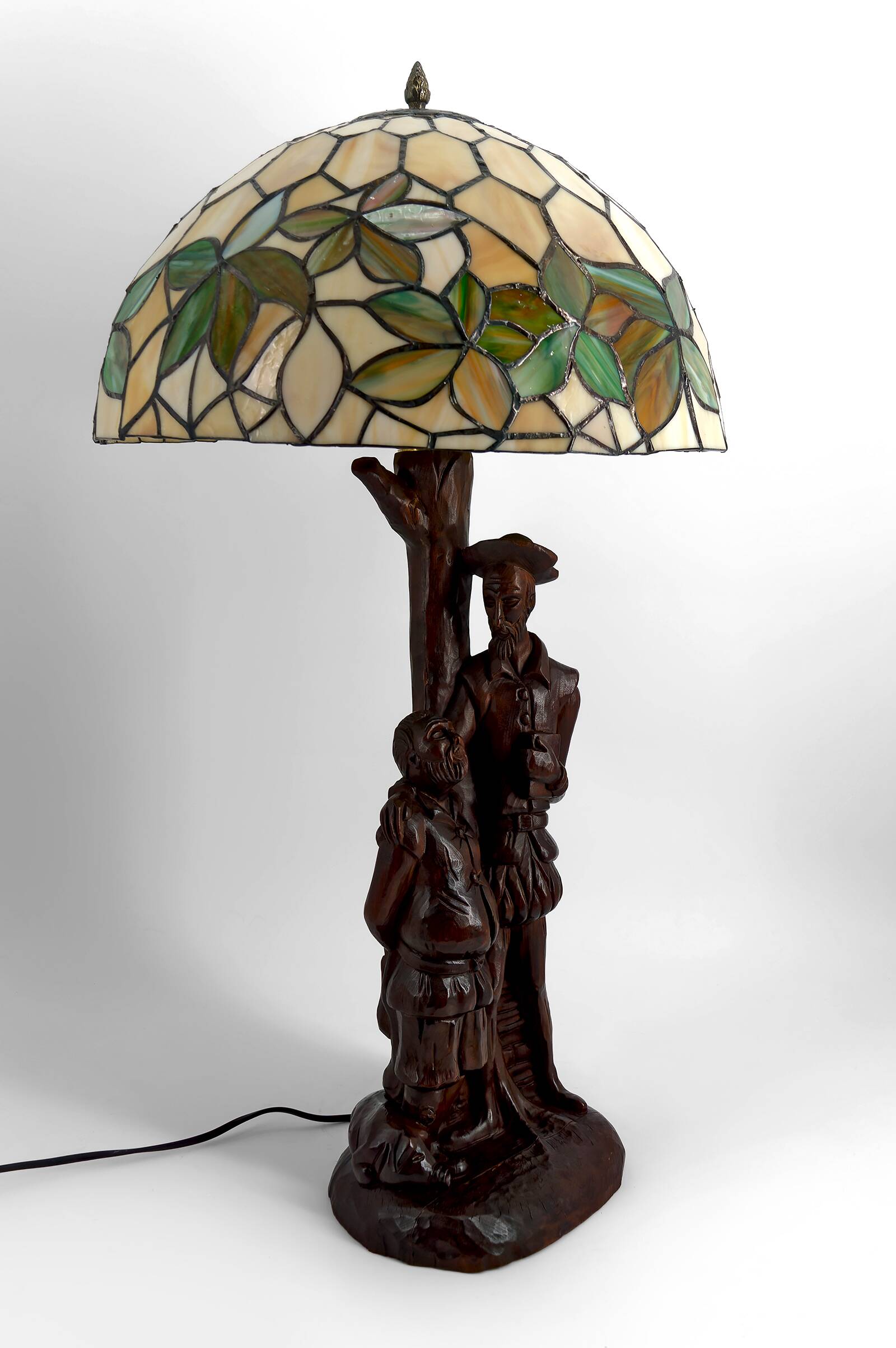 Lampe sculpturale « Don Quichotte, Sancho Panza », Forêt-Noire, vers 1950